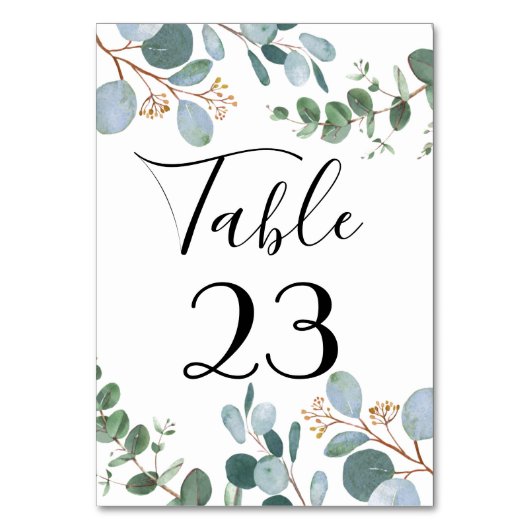 Table Mariage de la verdure botanique Numéro de tableau (Par défaut)
