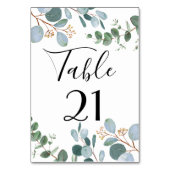 Table Mariage de la verdure botanique Numéro de tableau (Dos)