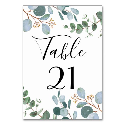 Table Mariage de la verdure botanique Numéro de tableau (Par défaut)