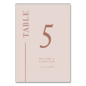 Table Mariage de ligne blanche rose vierge Numéro de tab (Par défaut)