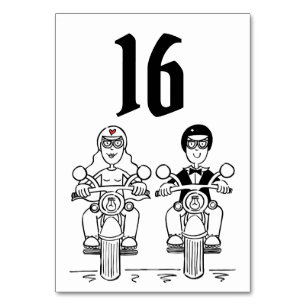 Table Mariage de motocyclette personnalisée Numéro de ta