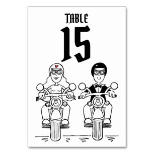 Table Mariage de motocyclette personnalisée Numéro de ta