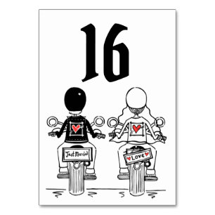 Table Mariage de motocyclette personnalisée Numéro de ta