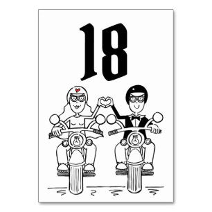 Table Mariage de motocyclette personnalisée Numéro de ta