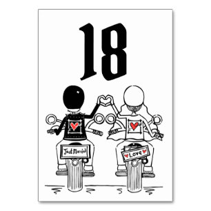 Table Mariage de motocyclette personnalisée Numéro de ta