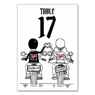 Table Mariage de motocyclette personnalisée Numéro de ta