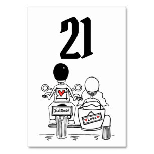 Table Mariage de motocyclette personnalisée Numéro de ta