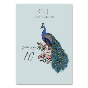 Table Mariage de Peacock bleu clair rustique Numéro de t