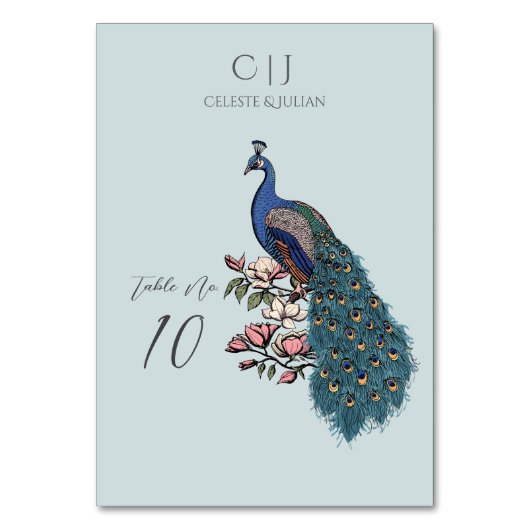 Table Mariage de Peacock bleu clair rustique Numéro de t (Par défaut)