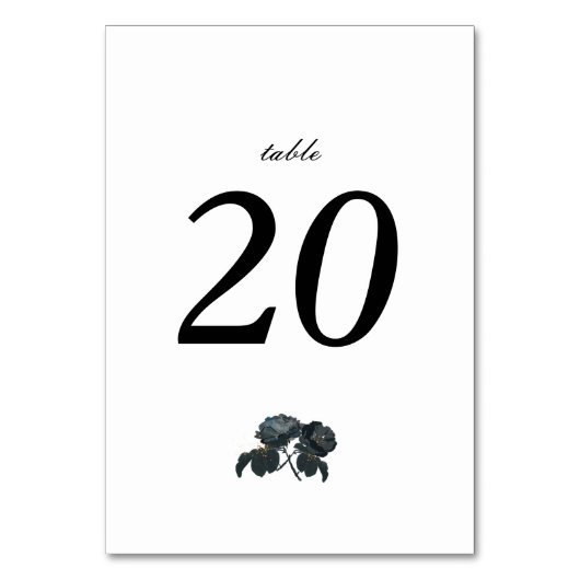 Table Mariage de roses noires et blanches Numéro de tabl (Par défaut)
