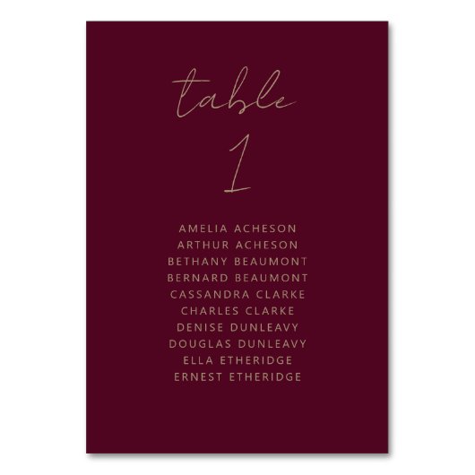 Table Mariage de script or de Bourgogne moderne Numéro d (Par défaut)