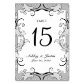 Table Mariage de tableau Gris noir blanc permules Numéro (Dos)