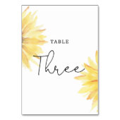 Table Mariage de tournesol Numéro de trois tables (Dos)