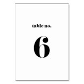 Table Mariage de typographie rétro Bold Numéro de tablea (Dos)