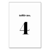 Table Mariage de typographie rétro Bold Numéro de tablea (Dos)