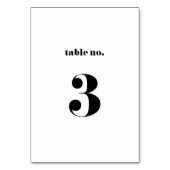 Table Mariage de typographie rétro Bold Numéro de tablea (Dos)