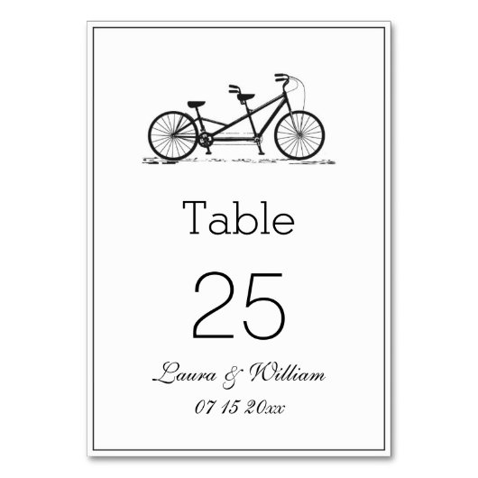 Table Mariage de vélo en tandem noir Numéro de tableau C (Par défaut)
