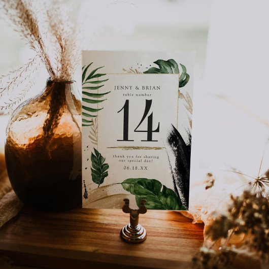 Table Mariage de verdure d'été glamour Numéro de tableau