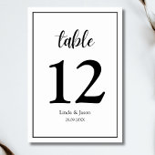 Table Mariage d'élégance moderne personnalisé Numéro de 