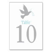 Table Mariage d'oiseau de colombe gris ou numéro de tabl (Dos)