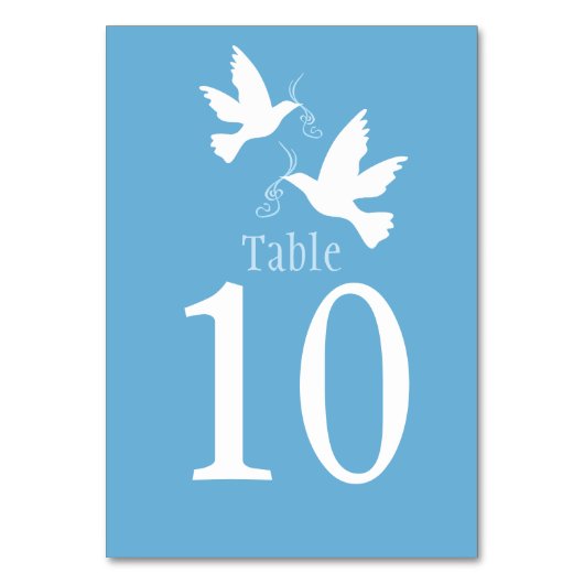 Table Mariage d'oiseau de colombes blanches numéro de ta (Dos)