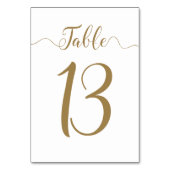 Table Mariage d'or Numéro de tableau 13 (Dos)