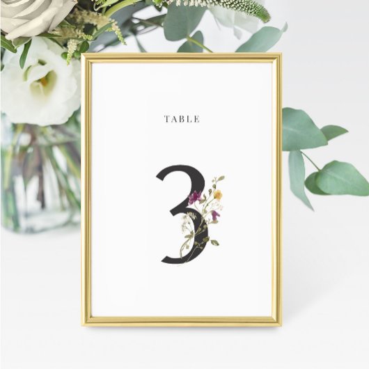 Table Mariage Fleur sauvage aquarelle Numéro de tableau
