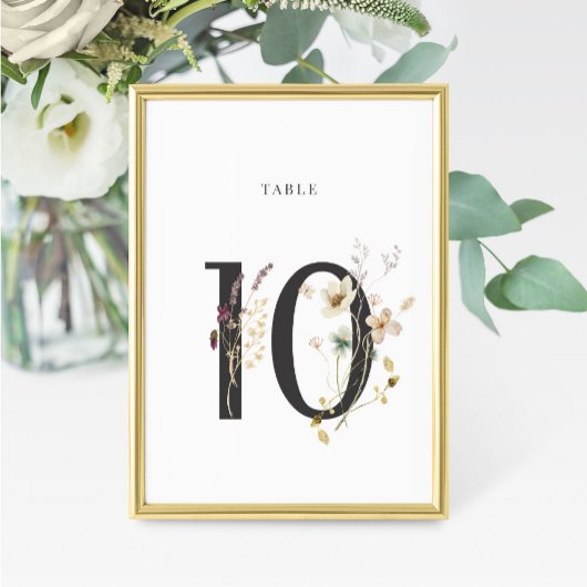 Table Mariage Fleur sauvage aquarelle Numéro de tableau 