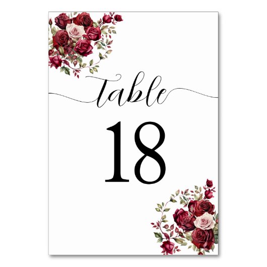 Table Mariage floral de Bourgogne Numéro de tableau (Par défaut)