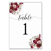 Table Mariage floral de Bourgogne Numéro de tableau (Dos)
