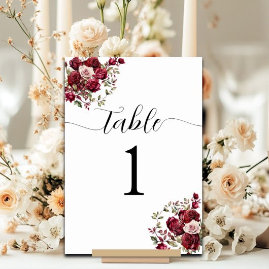 Table Mariage floral de Bourgogne Numéro de tableau