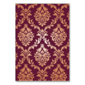 Table Mariage floral de Bourgogne Numéro de tableau (Dos)