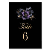 Table Mariage floral gris violet noir Numéro de tableau (Dos)