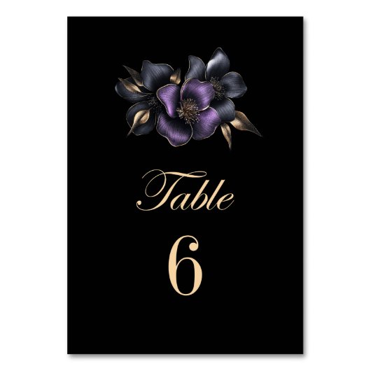 Table Mariage floral gris violet noir Numéro de tableau (Par défaut)