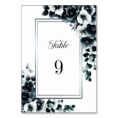 Table Mariage floral noir et blanc moderne Numéro de tab (Par défaut)