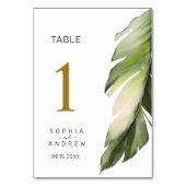 Table Mariage floral tropical feuille de palme Numéro de (Dos)
