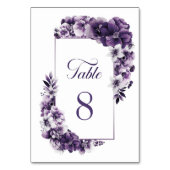 Table Mariage floral violet rustique Numéro de tableau (Dos)