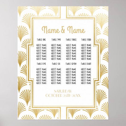 Table Mariage Gatsby Art Déco 1920 Poster Seating (Devant)