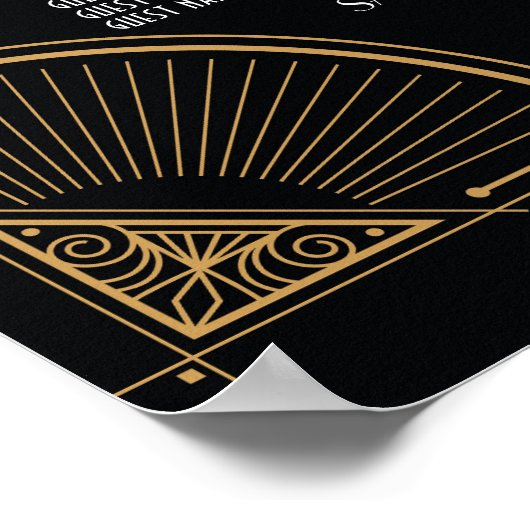 Table Mariage Gatsby Art Déco Poster 20 places (Coin)