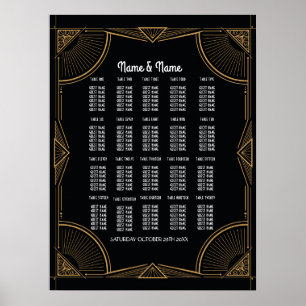 Table Mariage Gatsby Art Déco Poster 20 places