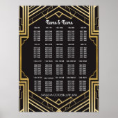 Table Mariage Gatsby Art Déco Poster 20 places (Devant)
