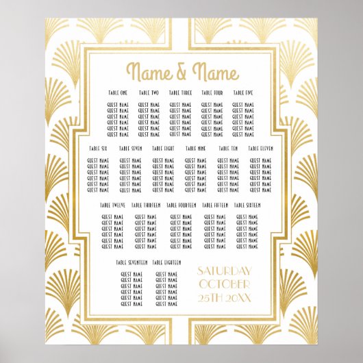 Table Mariage Gatsby Déco années 1920 18 tables (Devant)