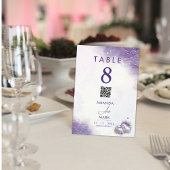 Table Mariage Lilac minimal moderne violet Numéro de tab