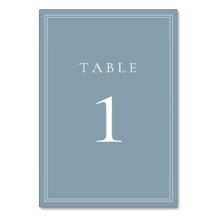 Table Mariage minimaliste moderne bleu Dusty Numéro de t