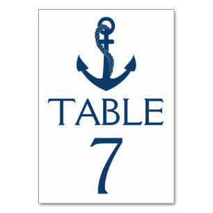 Table Mariage nautique Numéro de tableau Marine Ancre Pl