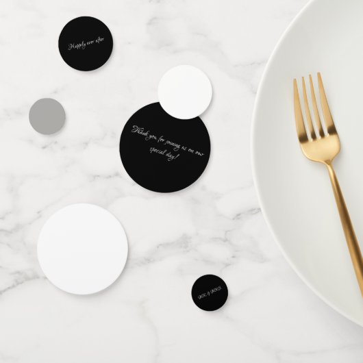 Table mariage noir et blanc confetti (Groupe)