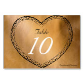 Table Mariage Numéro de tableau Coeurs de cuivre Mariage (Dos)
