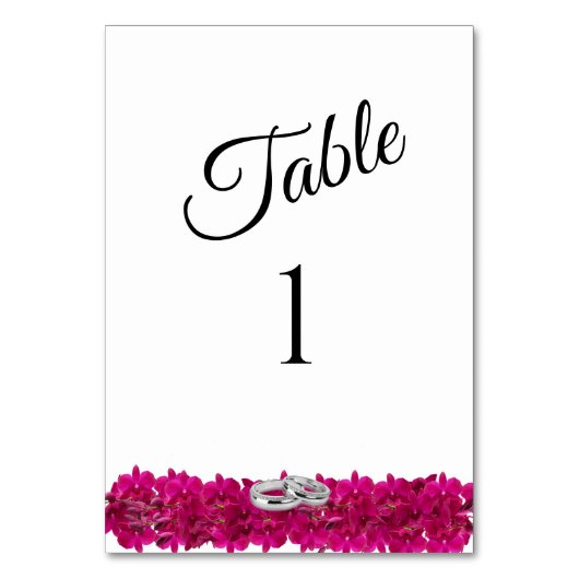 Table Mariage Numéro de tableau Fuchsia Orchidées sur bl (Par défaut)