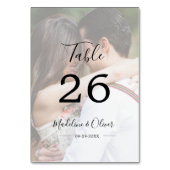 Table Mariage Photo Élégant Script Moderne Numéro de tab (Par défaut)