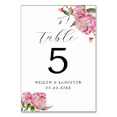 Table Mariage rose de la fleur de pivoine Numéro de tabl (Par défaut)